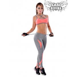 Conjunto deportivo bicolor gris y coral