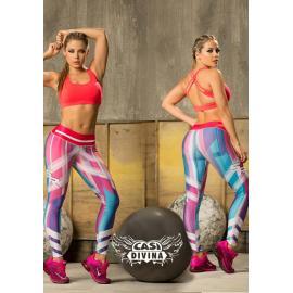 legging con cintura alta y estampado exclusivo de coral de linea deportiva