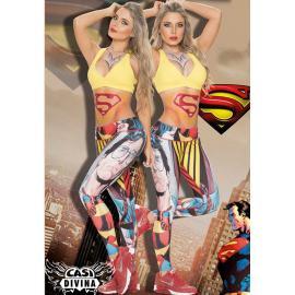 legging lycra superheroe multicolor con banda ancha en cintura