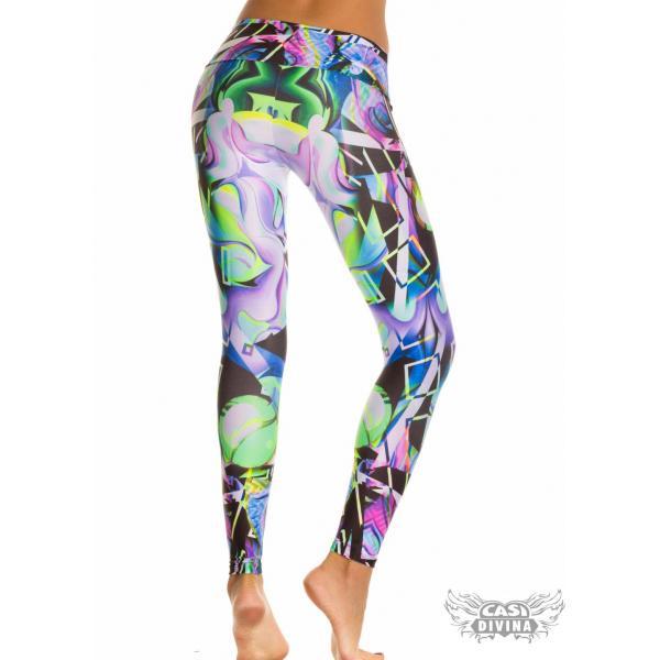 legging con cintura alta y estampado sublimado exclusivo abstracto en color morado