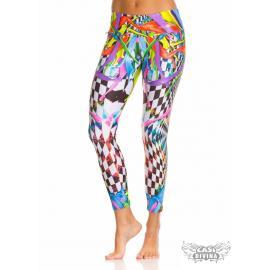 legging con cintura alta y estampado sublimado exclusivo gotas de pintura multicolor