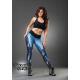 Legging gris y azul con estampado superhéroe murciélago