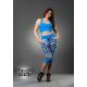 Legging azul capri bombacho con estampado abstracto