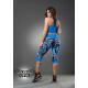 Legging azul capri bombacho con estampado abstracto