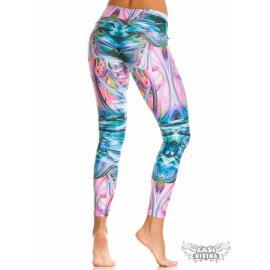 Legging con cintura alta y estampado sublimado exclusivo surrealista en tonos pastel